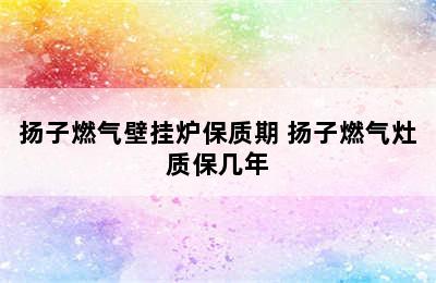 扬子燃气壁挂炉保质期 扬子燃气灶质保几年